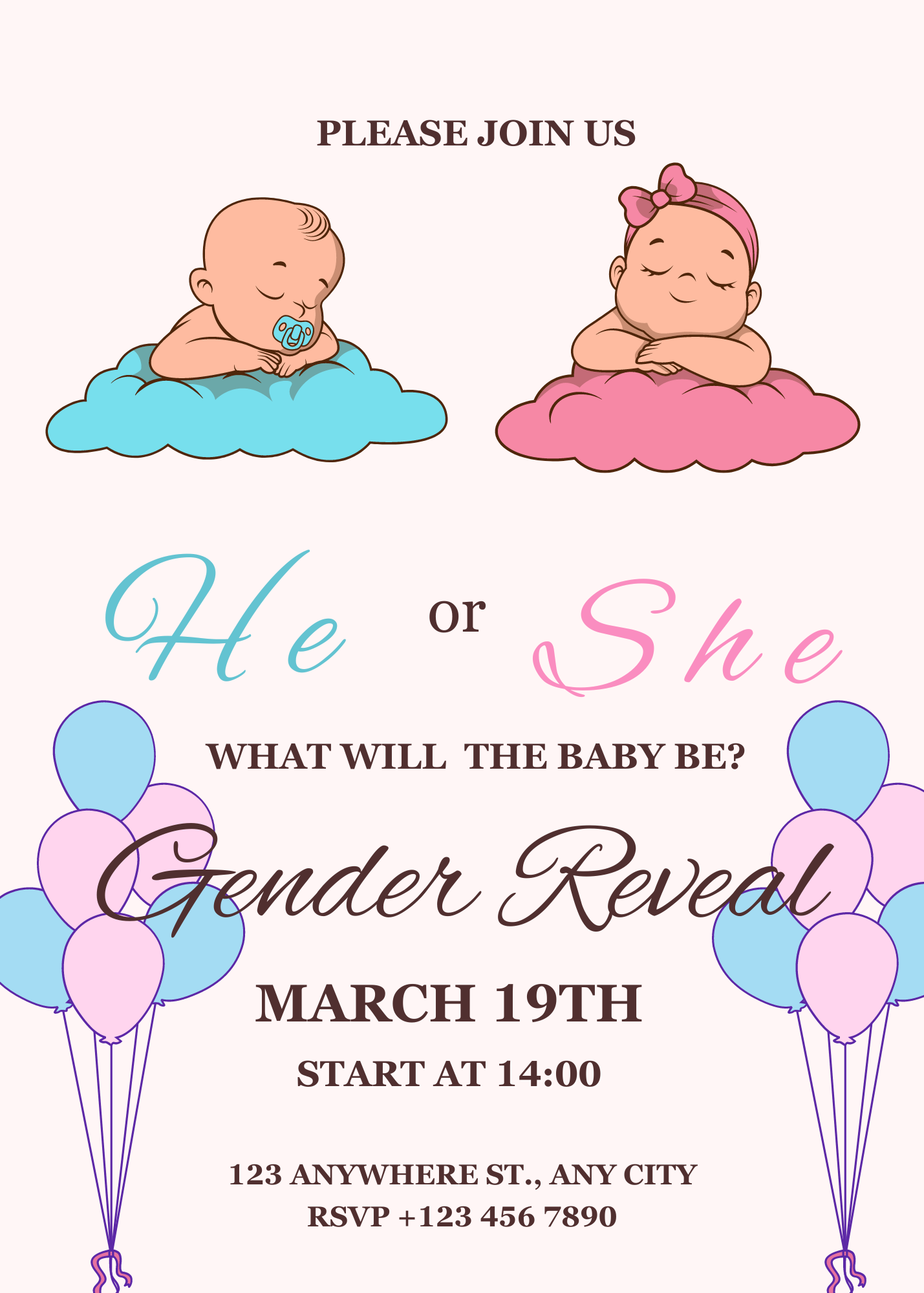 gender reveal party invite