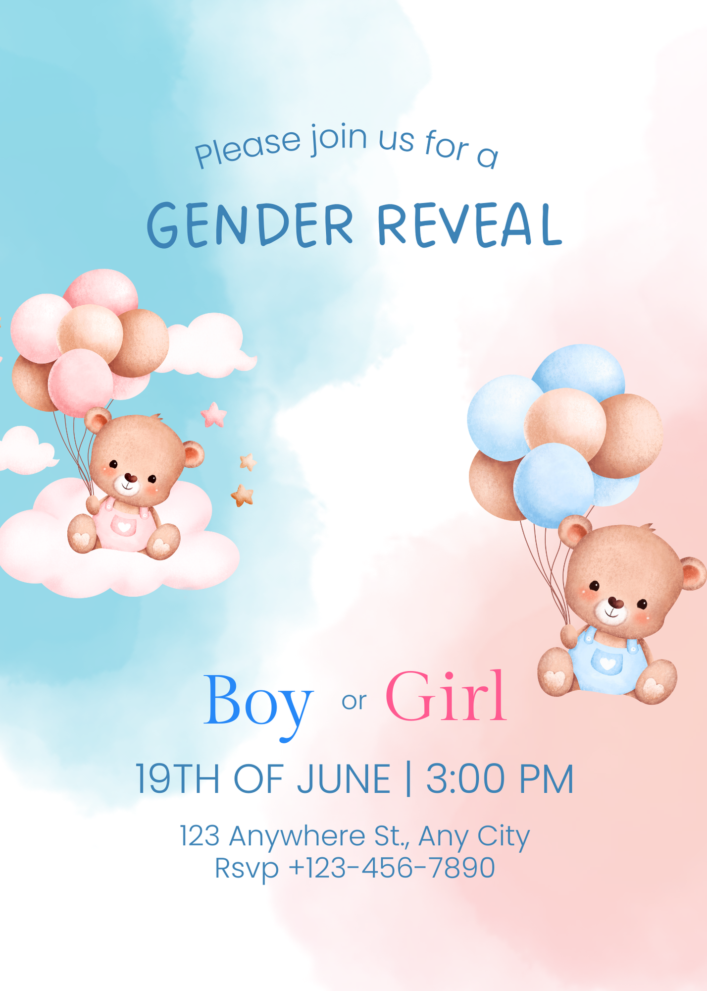 gender reveal party invite