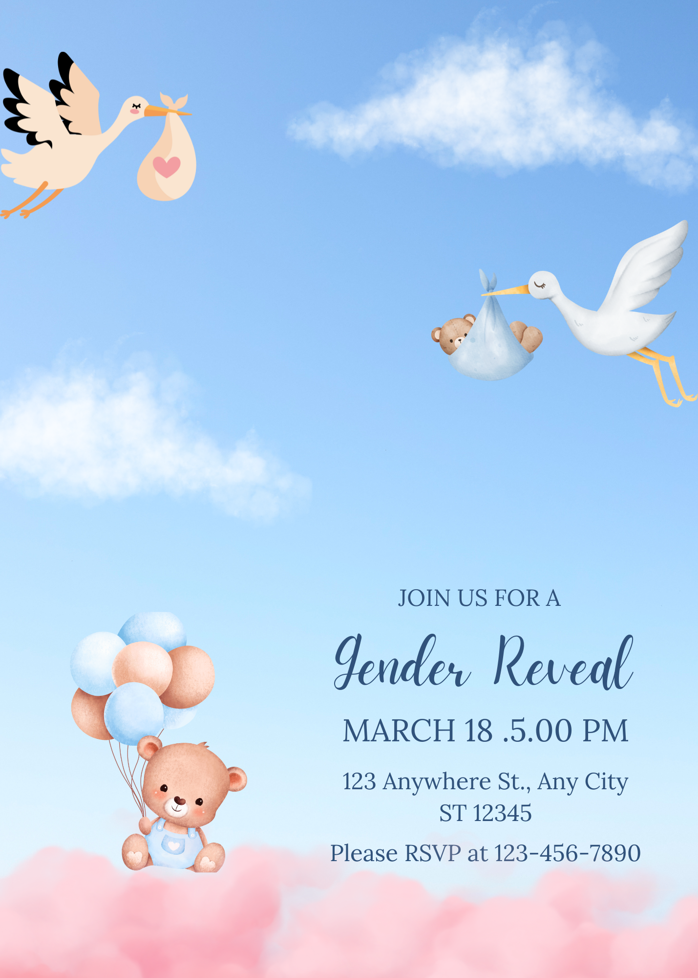 gender reveal party invite